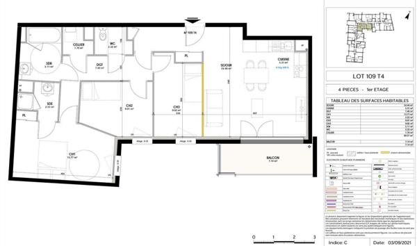 Appartement Poitiers 4 pièce(s) 80.31 m2