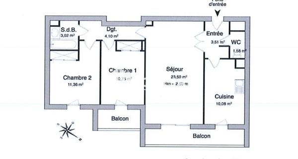 À vendre Appartement 3 pièces 68.33 m² - Asnières-sur-seine 92600