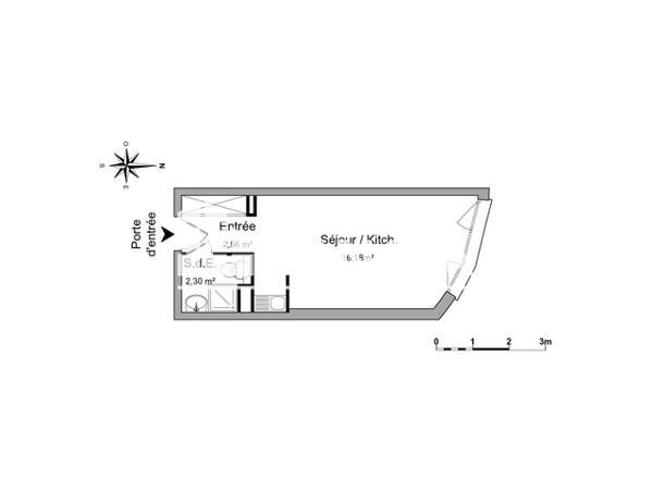Location Studio 21.04 m² - 7 RUE ADRIEN RICARD Grenoble 38000