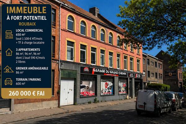 🏢 IMMEUBLE DE RAPPORT – FORT POTENTIEL – TERRAIN + LOCAL COMMERCIAL