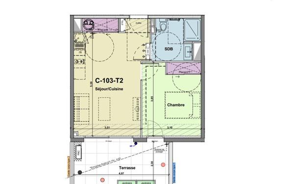 Appartement à vendre    2 pièces •  Narbonne