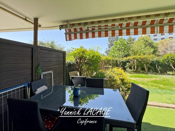 Appartement T3 en rez-de-jardin avec 108 m² d’extérieur, exposé Sud-Ouest, parking et résidence sécurisée MARSEILLE 13EME ARRONDISSEMENT (13)