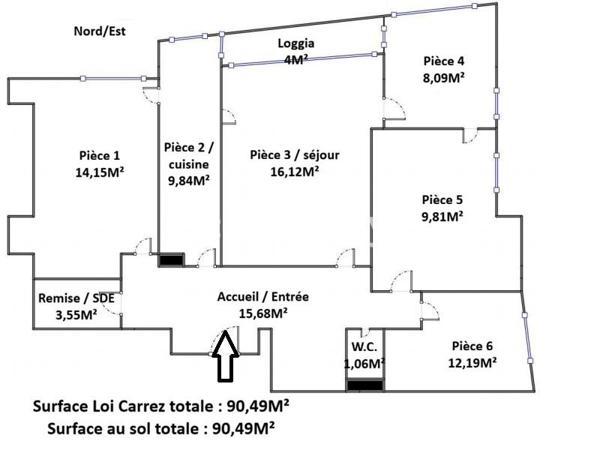 Appartement
         6 pièces
        - 90 m² 490 000 € *