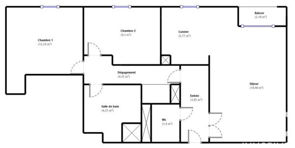Appartement à vendre 3 pièces 62 m² Neuilly-sur-Marne