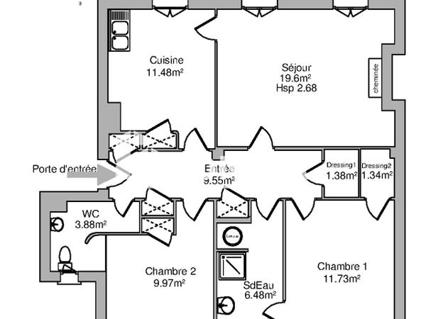 Location Appartement 3 pièces 75.41 m² - 8 RUE DU GRENIER A SEL - LOT 104 Orleans 45000