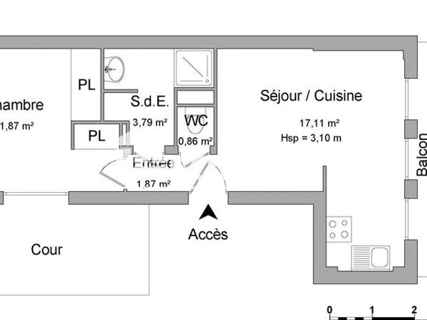 Location Appartement 2 pièces 35.5 m² - 28 RUE DU PARLEMENT ST PIERRE Bordeaux 33000