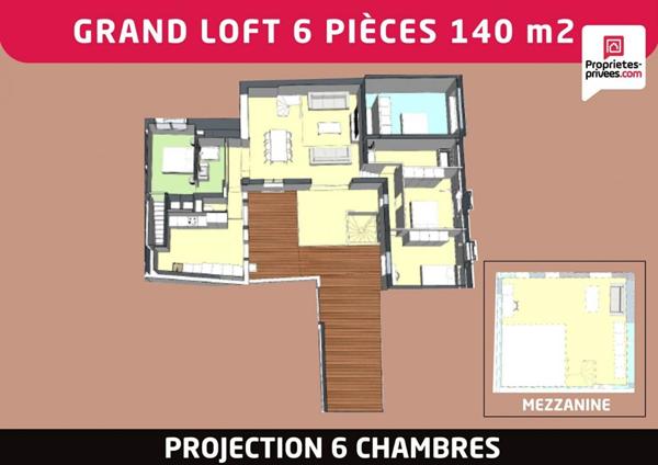 Grand loft 6 pièces 140 m2 à rénover - Amiens centre