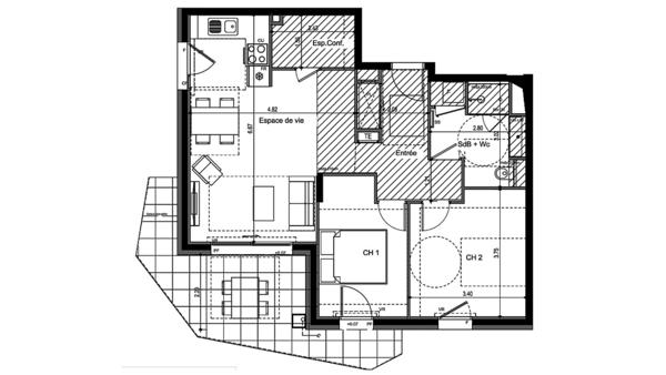 Appartement à vendre 3 pièces 67 m² Ville-la-Grand
