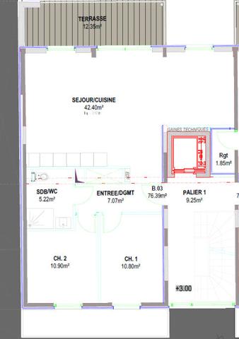 Achat appartement Scy-Chazelles - 3 pièce(s) - 76 m² - 370 000 €