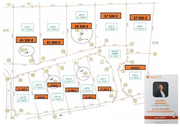 Terrain constructible et viabilisé - 1090 m²