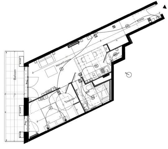 appartement T2 neuf à vendre SAINT OUEN SUR SEINE (93), surface 51,93 m2 + balcon 11.80 m2