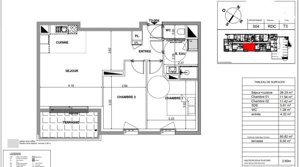Appartement Neuf T3 de 60,82m² - Centre ville de LAVAL
