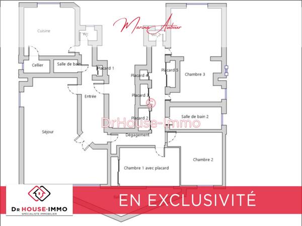 Appartement à vendre 5 pièces de 121 m²