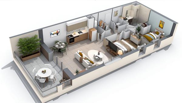 Appartement à vendre 3 pièces 68 m² Domène