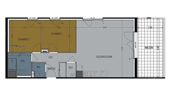 Appartement à vendre 3 pièces 68 m² Domène