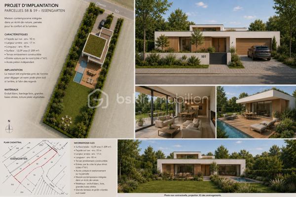 TERRAIN CONSTRUCTIBLE // CU OPÉRATIONNEL POSITIF // ENVIRON 12,09 ARES // ENVIRONNEMENT EXCEPTIONNEL // LACHAMBRE – LES HAUTS DE TISSEN

Vous rêvez de calme, de nature et d’un projet de construction dans un cadre rare ?
Ce terrain situé sur le plateau de Lachambre, au lieu-dit Les Hauts de Tissen, pourrait bien être celui que vous attendiez.

Nichée en bout de rue, cette parcelle bénéficie d’un environnement privilégié, avec une vue panoramique sur les champs et la nature environnante, offrant une sensation d’espace et de sérénité absolument remarquable. Un cadre idéal pour celles et ceux qui recherchent un lieu de vie au vert, sans renoncer à l’accessibilité.

D’une surface d’environ 12,09 ares, ce terrain entièrement constructible dispose d’un CU opérationnel positif.
Il est à viabiliser, avec les réseaux et branchements situés juste devant le terrain, ce qui constitue un vrai atout pour votre futur projet.

Le terrain présente une configuration singulière et pleine de potentiel : il offre environ 11 mètres de façade sur rue dans sa partie la plus étroite, puis s’élargit progressivement jusqu’à environ 17 mètres, sur une longueur d’environ 90 mètres.
Une particularité qui laisse place à de très belles perspectives d’implantation pour une maison pensée en harmonie avec son environnement, avec un vaste jardin, une terrasse tournée vers la nature, ou encore un projet architectural plus atypique.

Côté situation, vous profitez d’un emplacement stratégique :

- environ 40 minutes de Metz
- environ 40 minutes de Sarrebruck
- environ 1h20 du Luxembourg

Et pour les amateurs de mobilité pratique, la gare de Valmont se situe à environ 10 km, avec :

- un direct vers Metz en 25 minutes
- un direct vers Sarrebruck en 30 minutes

Afin de vous aider à vous projeter, j’ai réalisé quelques visuels d’implantation sur site, à titre purement indicatif, pour vous permettre d’imaginer les nombreuses possibilités qu’offre cette parcelle.
👉 Photos non contractuelles – projections 3D des aménagements.

Un terrain rare, dans un cadre inspirant, pour donner vie à un projet sur mesure.

Je vous laisse le découvrir… et reste bien entendu à votre disposition pour tout complément d’information ou pour organiser une visite, afin de vous présenter plus en détail les possibilités qu’offre ce bien.