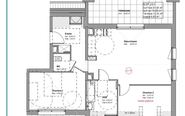 Appartement à vendre    3 pièces • 67,80 m2    La Baule-Escoublac