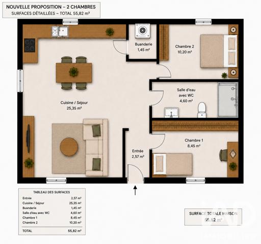 Maison à vendre 2 pièces 55,82 m² La Colle-sur-Loup