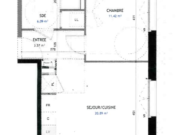 Location Appartement 2 pièces 41.97 m² - 86-90 BOULEVARD JEAN JAURES Joue-les-tours 37300