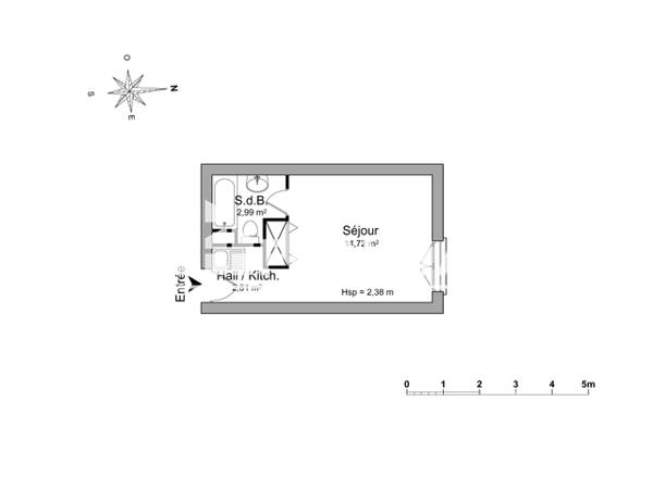 Location Studio meublé 20.52 m² - 30 AVENUE SAINT SEBASTIEN Villers-les-nancy 54600