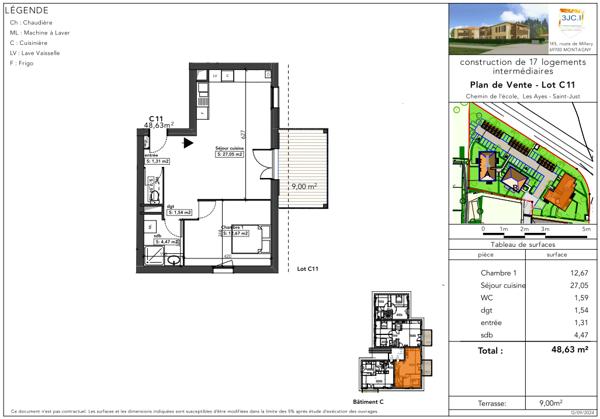 Appartement 2 pièces 46 m2