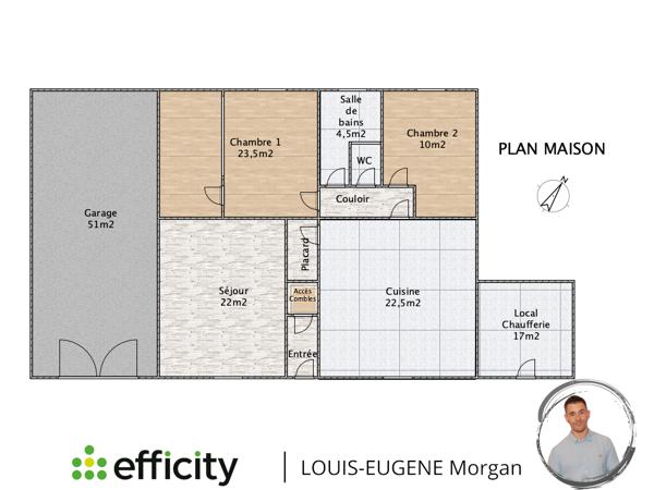 Maison 4 pièces - 811 m² Exclusivité efficity