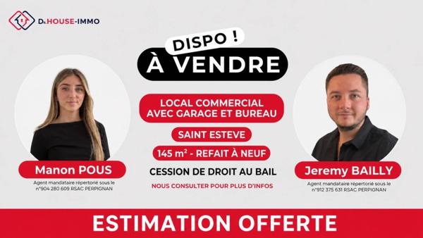Commerce à vendre 2 pièces de 145 m²