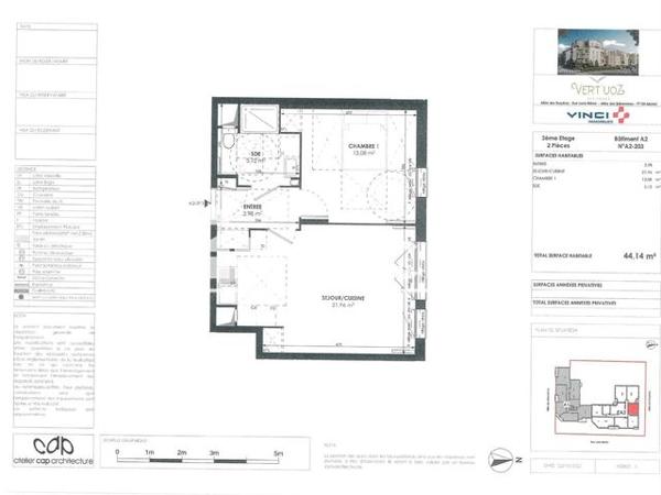 Location Appartement 2 pièces 44.14 m² - Rue louis blériot, Allée des Bruyères Meaux 77100