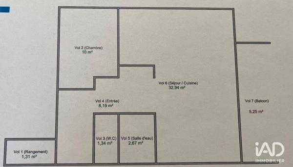 Appartement à vendre 2 pièces 57 m² Caluire-et-Cuire