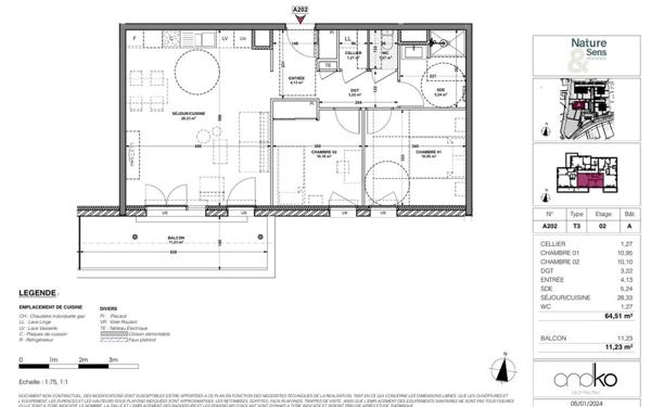 Appartement à vendre    2 pièces • 64,51 m2 Gap