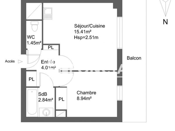 Location Appartement 2 pièces 32.65 m² - 3 CHEMIN DU BORD DE L'EAU Les Andelys 27700