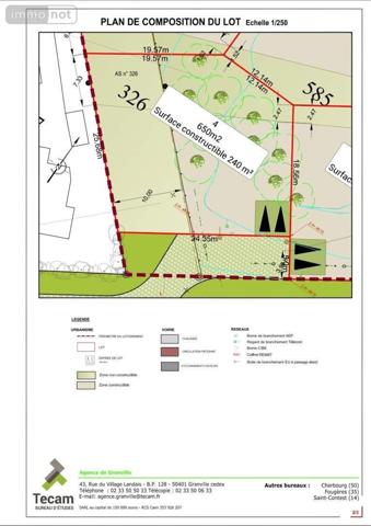 Terrain à Batir à vendre à Saint-Pair-sur-Mer dans la Manche (50380), ref : 028/1605