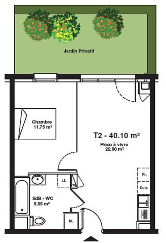 Appartement Mainvilliers 40.1 m²