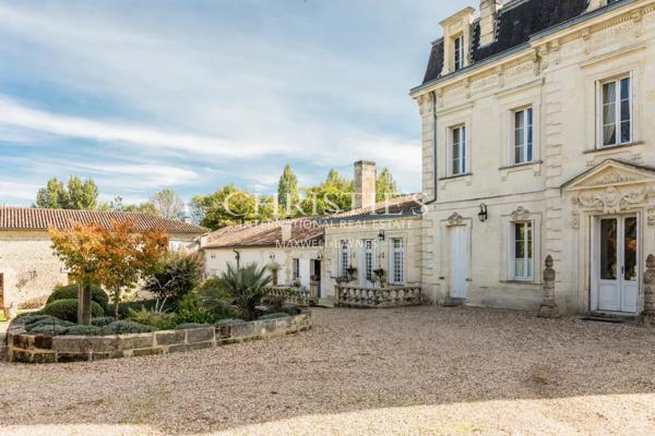 A 20 km au nord de Libourne, grande propriété de charme avec manoir, longère, salle de cinéma, petit vignoble…