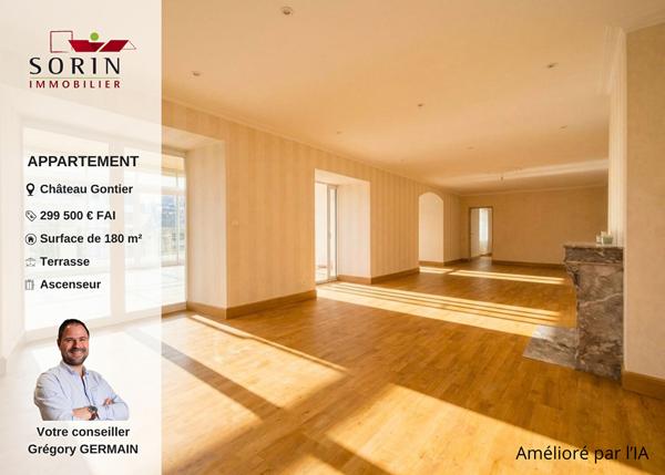 Spacieux appartement 3 chambres avec véranda, terrasse, garage et ascenseur ? Centre-ville de Château-Gontier , Chateau gontier sur mayenne