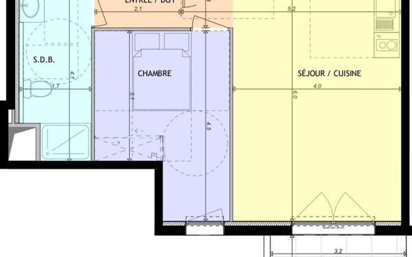 Appartement à vendre    2 pièces • 45,80 m2 Créteil