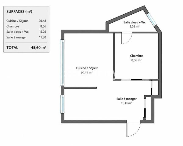 Appartement
         2 pièces
        - 46 m² 499 000 € *