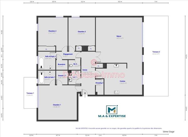 Appartement à vendre 5 pièces de 122 m²