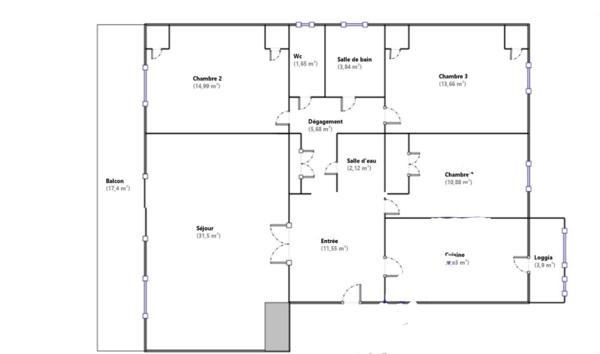 Appartement 4 pièces - 106 m²