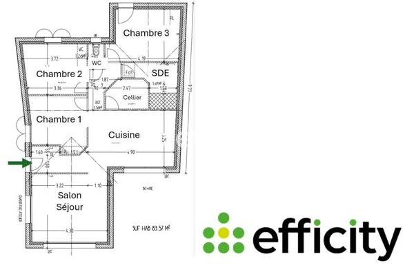 Maison 4 pièces - 85 m² Exclusivité efficity