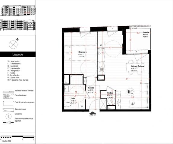 Appartement à vendre 2 pièces 48 m² Saint-Omer