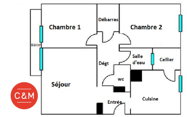 44400 REZE REZÉ CHÂTEAU - Appartement 3 pièces 62 m²