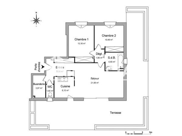 Location Appartement 3 pièces 70.8 m² - LES HAUTS D'AMADE ERABLES E531 Bayonne 64100