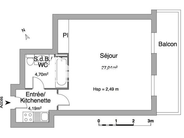 Location Studio 35.93 m² - 24-26 CHEMIN DE VESSY Ferney Voltaire 01210