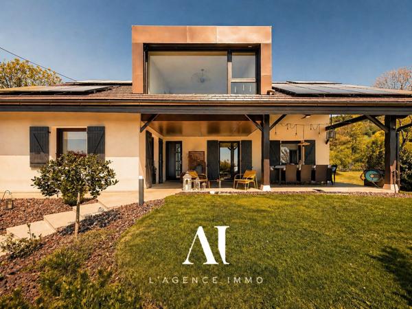 Villa d'exception 339 m2 utiles emplacement d'exception  piscine jardin sous-sol complet vue incroyable sur les Alpes, Vesancy 01170