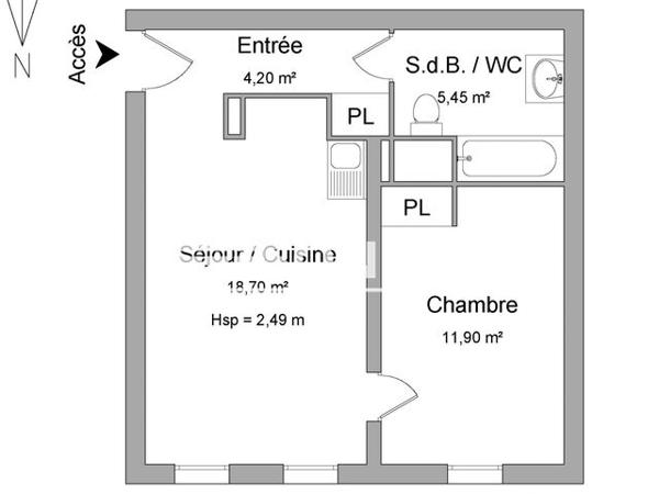 Location Appartement 2 pièces 40.25 m² - 9 RUE GABRIEL VILAIN Les Mureaux 78130