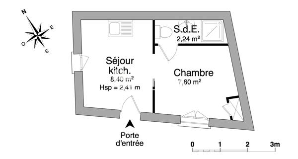 Location Studio 18.24 m² - Orsay 91400