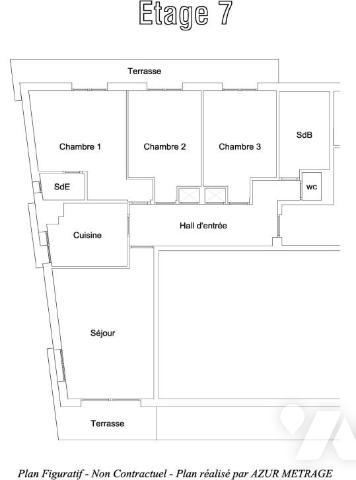 Quartier des Anglais "Oxford" / Square Carnot – 4 pièces avec terrasse, vue mer et stationnement.