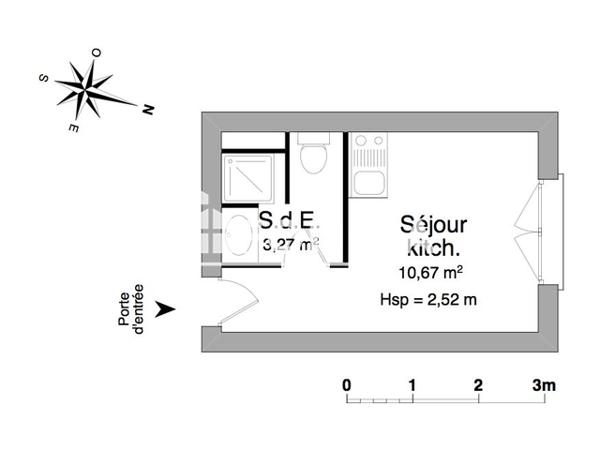Location Studio 13.94 m² - 49-51-53 AVENUE DU GENERAL PATTON Angers 49000