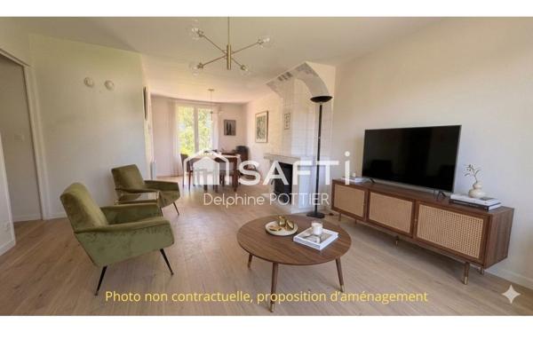 Pavillon plain-pied sur sous-sol total, 4p., 2 chambres